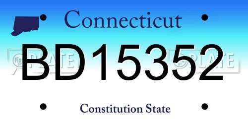 BD15352 Connecticut License Plate