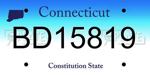 BD15819 Connecticut License Plate
