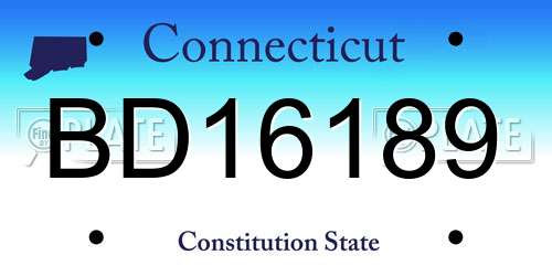 BD16189 Connecticut License Plate