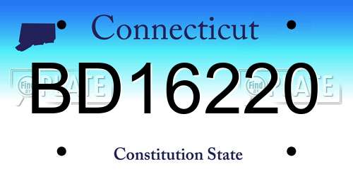 BD16220 Connecticut License Plate