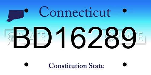 BD16289 Connecticut License Plate