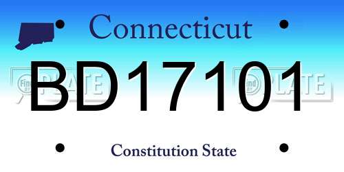 BD17101 Connecticut License Plate