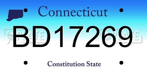 BD17269 Connecticut License Plate