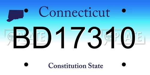 BD17310 Connecticut License Plate