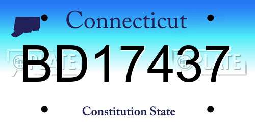 BD17437 Connecticut License Plate