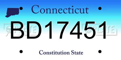 BD17451 Connecticut License Plate