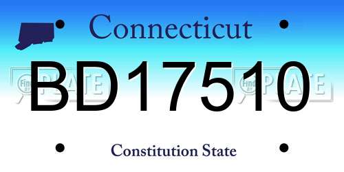 BD17510 Connecticut License Plate