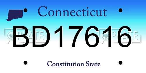 BD17616 Connecticut License Plate