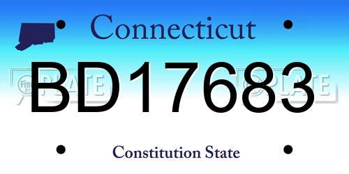 BD17683 Connecticut License Plate