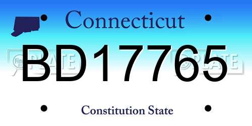 BD17765 Connecticut License Plate