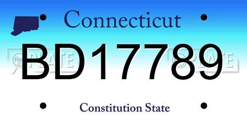 BD17789 Connecticut License Plate