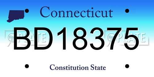 BD18375 Connecticut License Plate