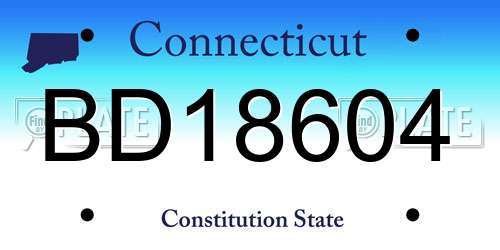 BD18604 Connecticut License Plate
