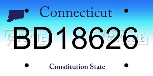 BD18626 Connecticut License Plate