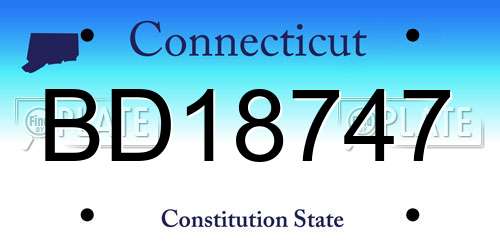 BD18747 Connecticut License Plate