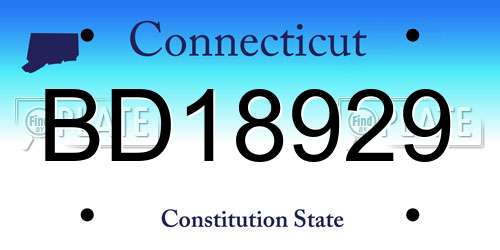 BD18929 Connecticut License Plate