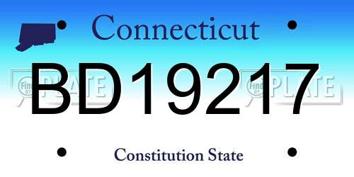 BD19217 Connecticut License Plate