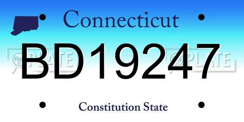 BD19247 Connecticut License Plate