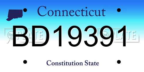 BD19391 Connecticut License Plate