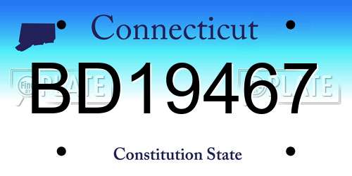 BD19467 Connecticut License Plate
