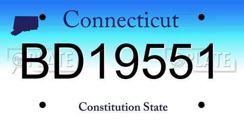 BD19551 Connecticut License Plate