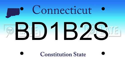 BD1B2S Connecticut License Plate