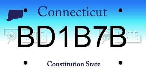 BD1B7B Connecticut License Plate