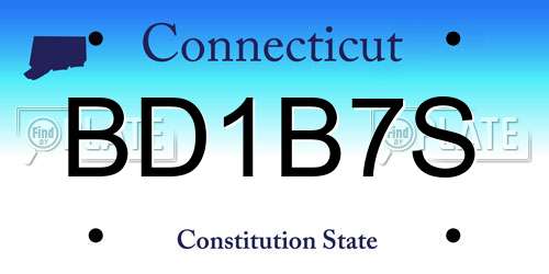 BD1B7S Connecticut License Plate