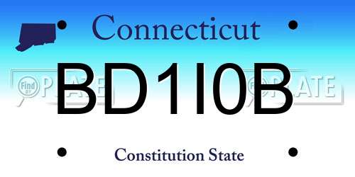 BD1I0B Connecticut License Plate