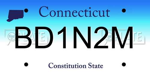 BD1N2M Connecticut License Plate
