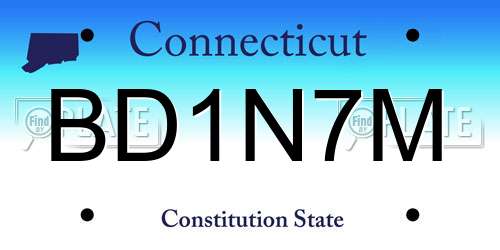 BD1N7M Connecticut License Plate