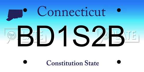 BD1S2B Connecticut License Plate