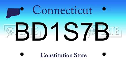BD1S7B Connecticut License Plate