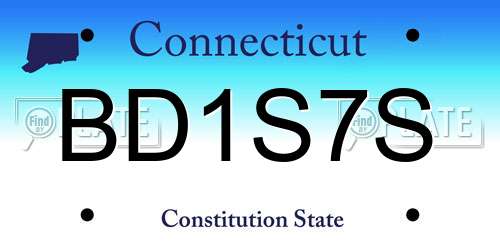 BD1S7S Connecticut License Plate