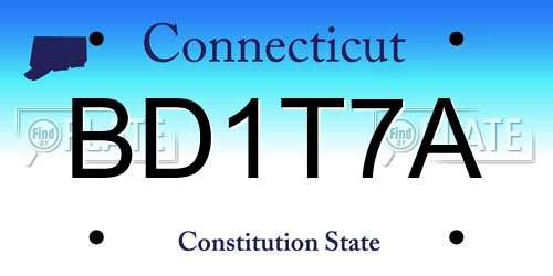 BD1T7A Connecticut License Plate