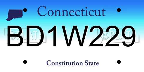 BD1W229 Connecticut License Plate