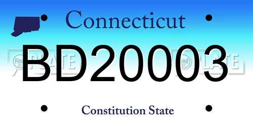 BD20003 Connecticut License Plate