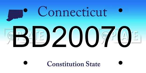 BD20070 Connecticut License Plate