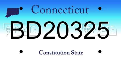 BD20325 Connecticut License Plate