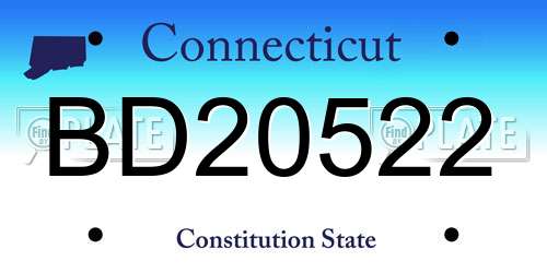 BD20522 Connecticut License Plate