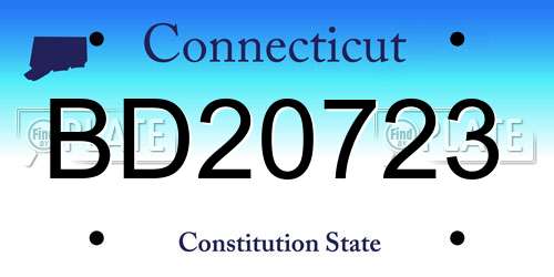 BD20723 Connecticut License Plate