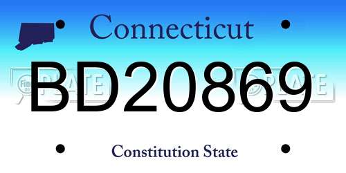 BD20869 Connecticut License Plate