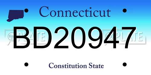 BD20947 Connecticut License Plate