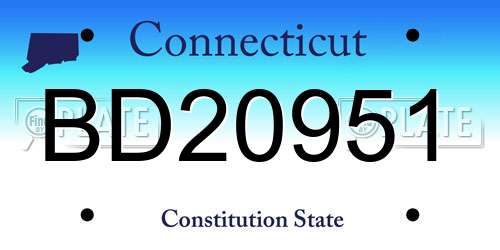 BD20951 Connecticut License Plate