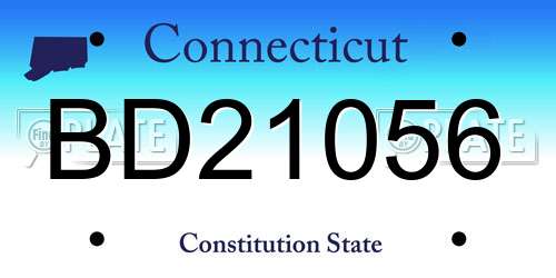 BD21056 Connecticut License Plate