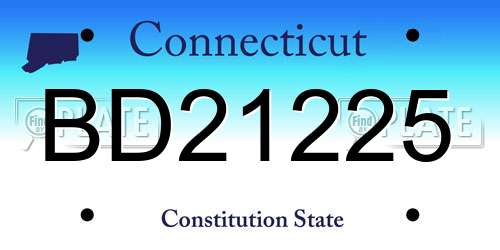 BD21225 Connecticut License Plate