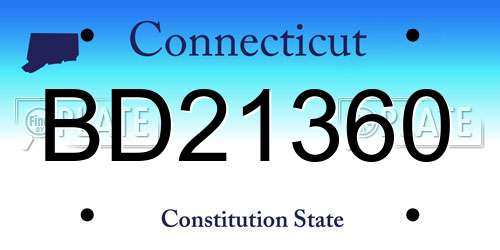 BD21360 Connecticut License Plate