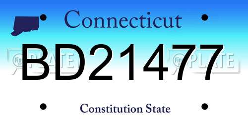 BD21477 Connecticut License Plate