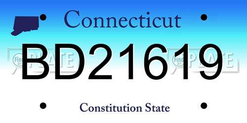 BD21619 Connecticut License Plate