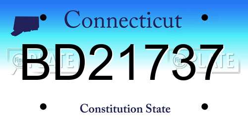 BD21737 Connecticut License Plate